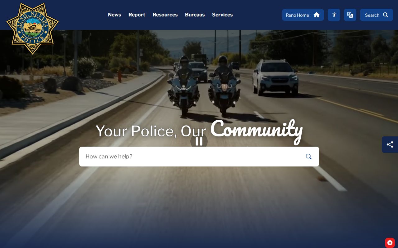 Reno Police Department reference for Reno warrant records